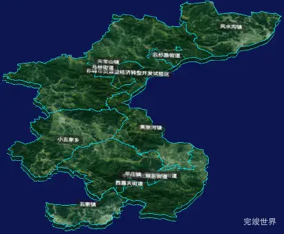 threejs赤峰市元宝山区geoJson地图3d地图自定义贴图加CSS3D标签